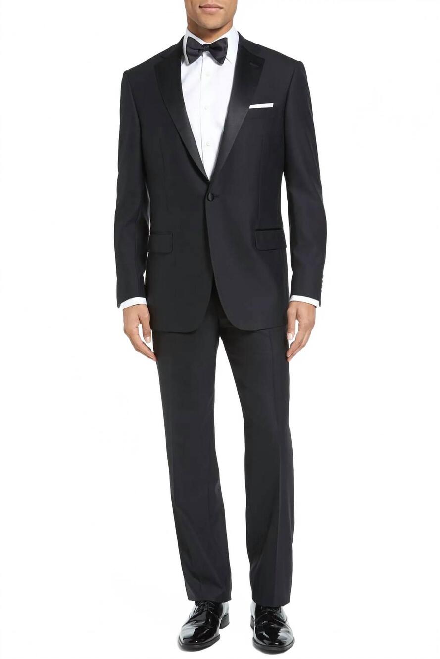NEW HART SCHAFFNER MARX new york classic fit wool tuxedo in black